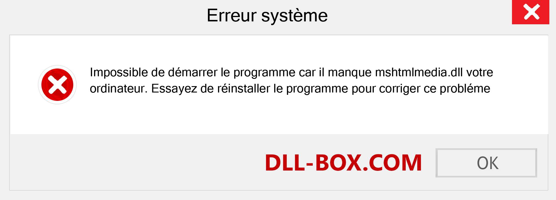 Le fichier mshtmlmedia.dll est manquant ?. Télécharger pour Windows 7, 8, 10 - Correction de l'erreur manquante mshtmlmedia dll sur Windows, photos, images